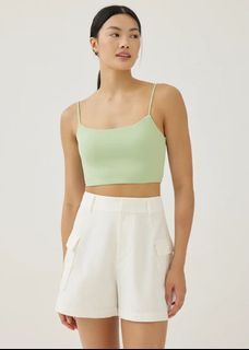 BNWT Elorie Padded Jersey Crop Camisole in Sage Size XL