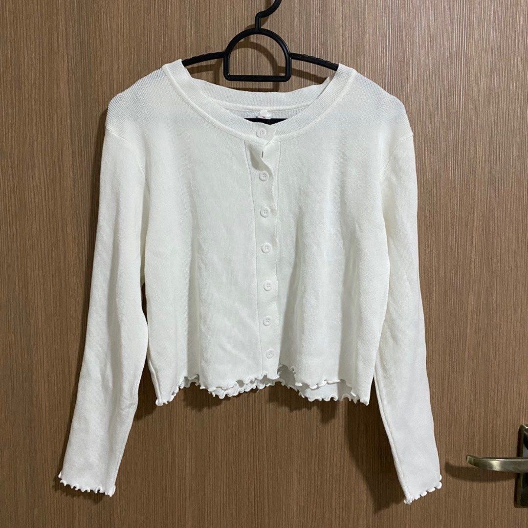 White button up store cardigan