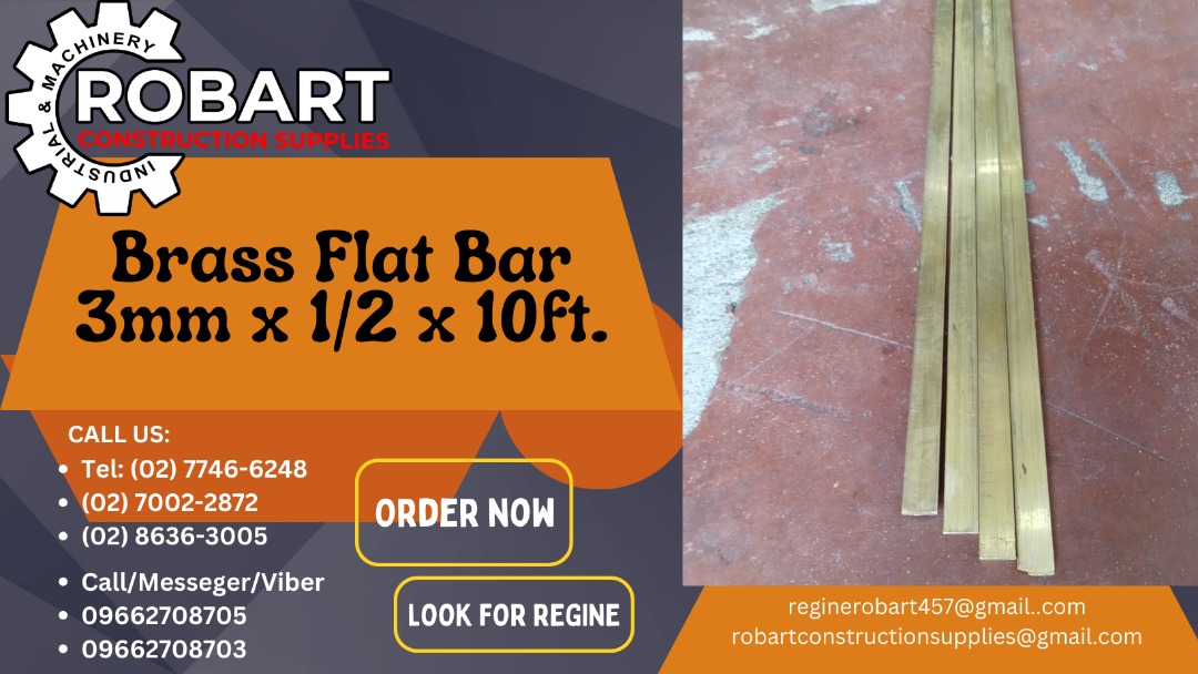 Brass Flat Bar 3mm x 1/2 x 10ft., Commercial & Industrial, Construction