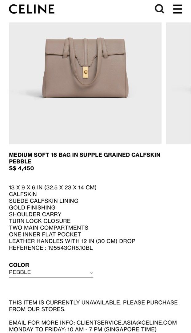 Celine hotsell grained calfskin