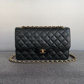 Chanel Classic Jumbo Double Flap Black Caviar GHW Series 19/2014, Luxury,  Bags & Wallets on Carousell