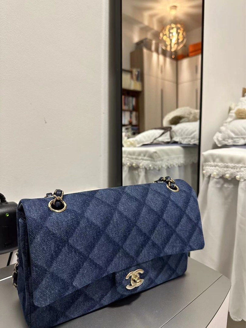 Chanel classic limited edition denim bag., Luxury, Bags & Wallets on  Carousell