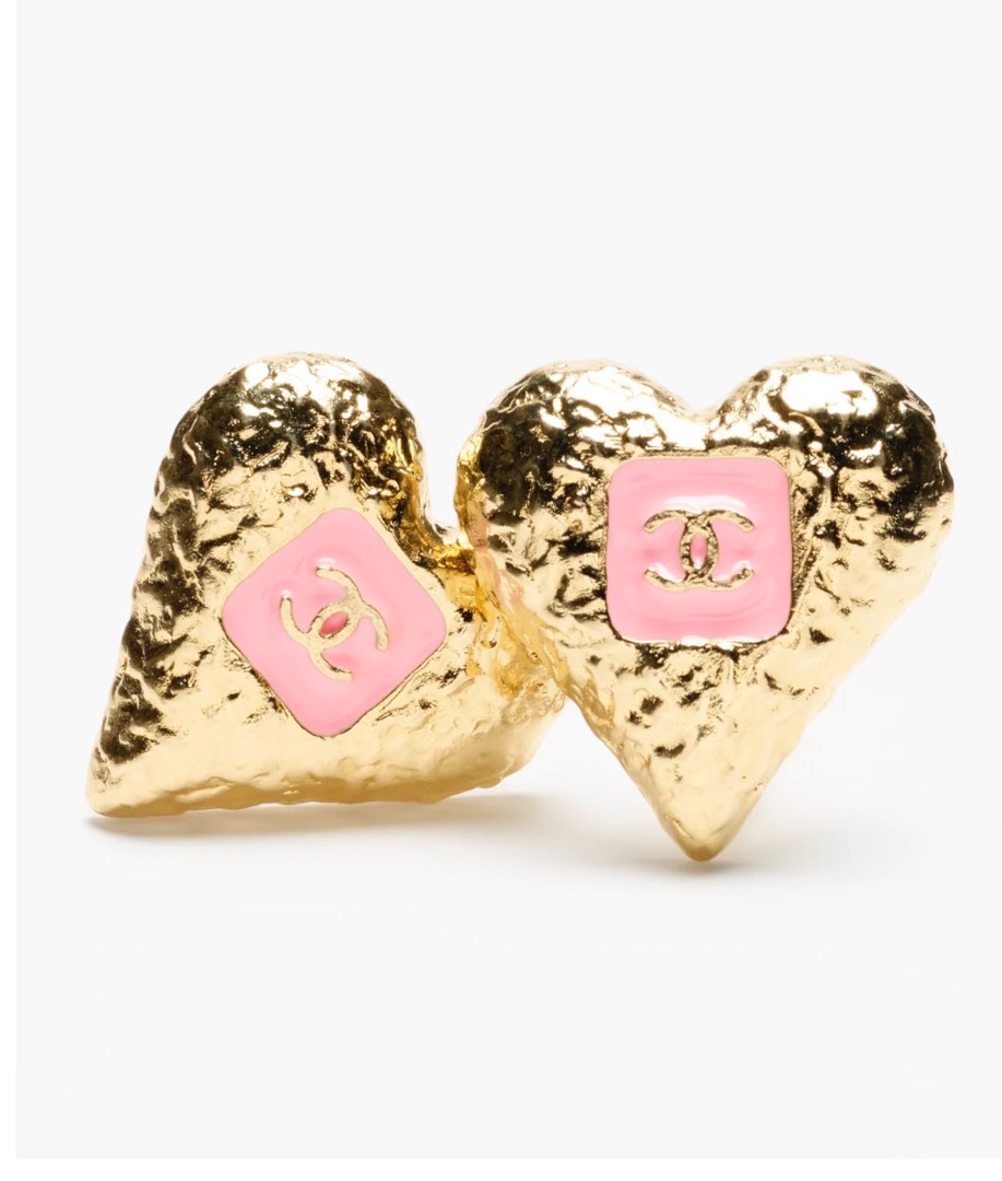 Chanel earrings ear stud pink heart - WJLUXURIES