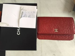 Replica Chanel CC Classic Lambskin Wallet On Chain WOC Red Bag