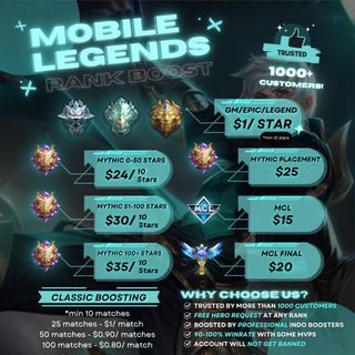 Mobile Legends Boosting Service - Buy Mobile Legends Carry and