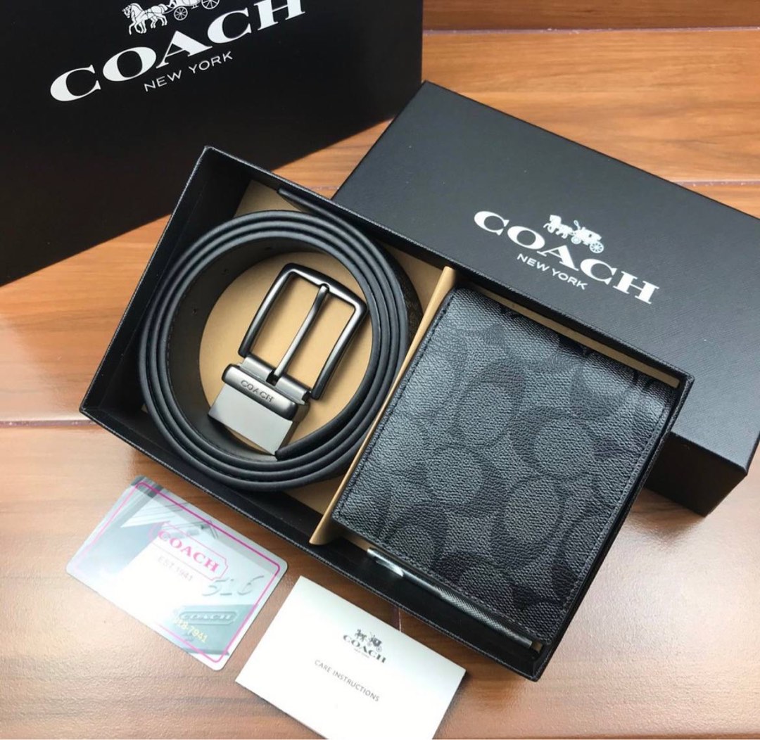 Coach wallet and belt set store