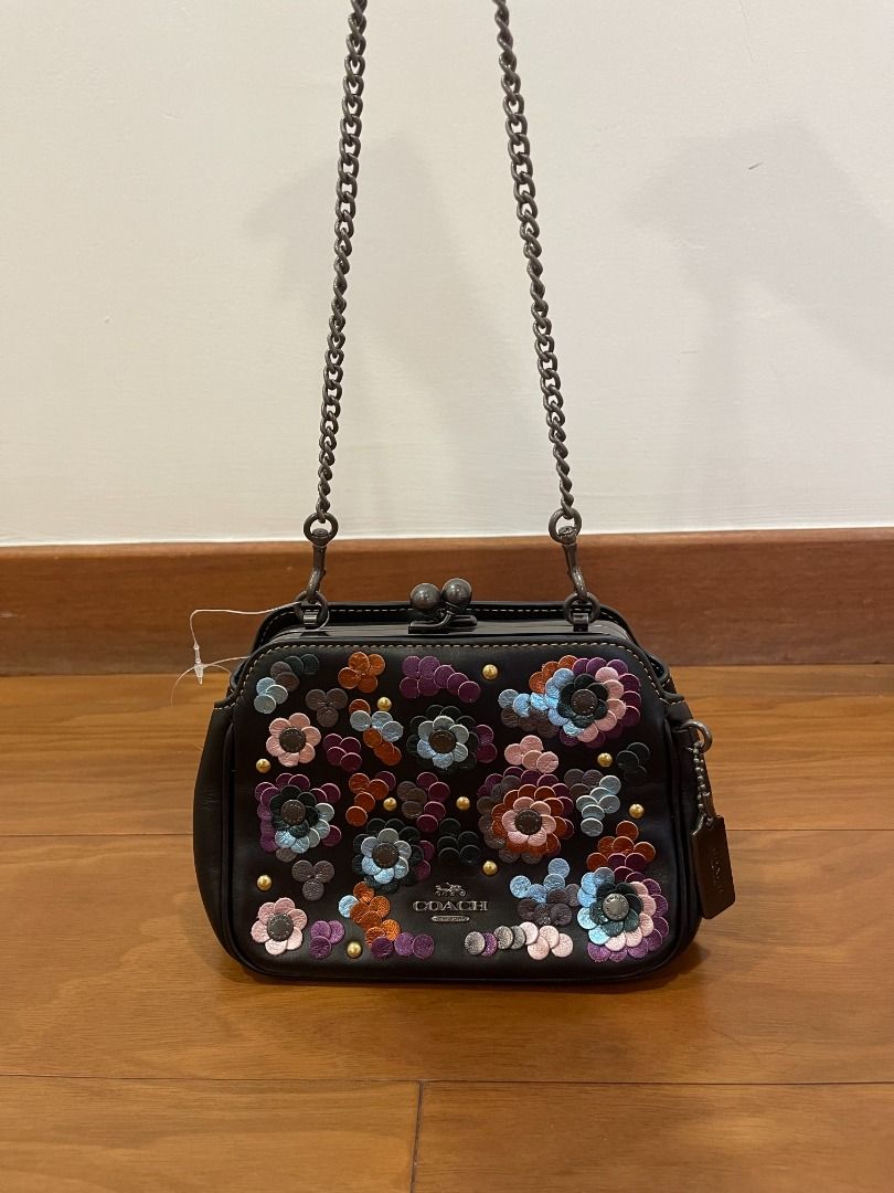 COACH Sequin Floral Crossbody Clutch Bag Luxury Bags Wallets