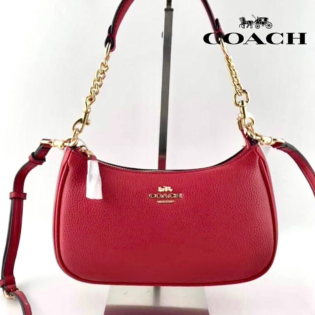 Coach red shoulder bag sale