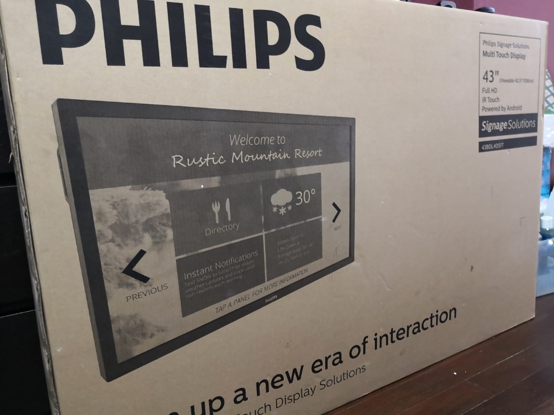 Commercial signage TV with touch screen. Model 43BDL4051T, TV & Home