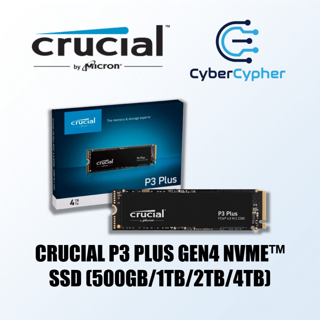 Crucial P3 M.2 NVME 2TB 1TB 500GB Gen3 PCie3 x4 3D NAND 2280 SSD