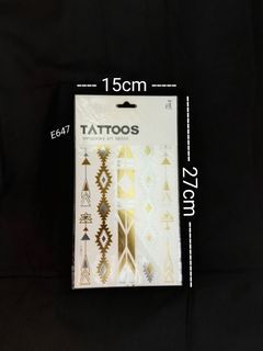 E647 - Gold Silver Metallic Temporary Tattoos Stickers