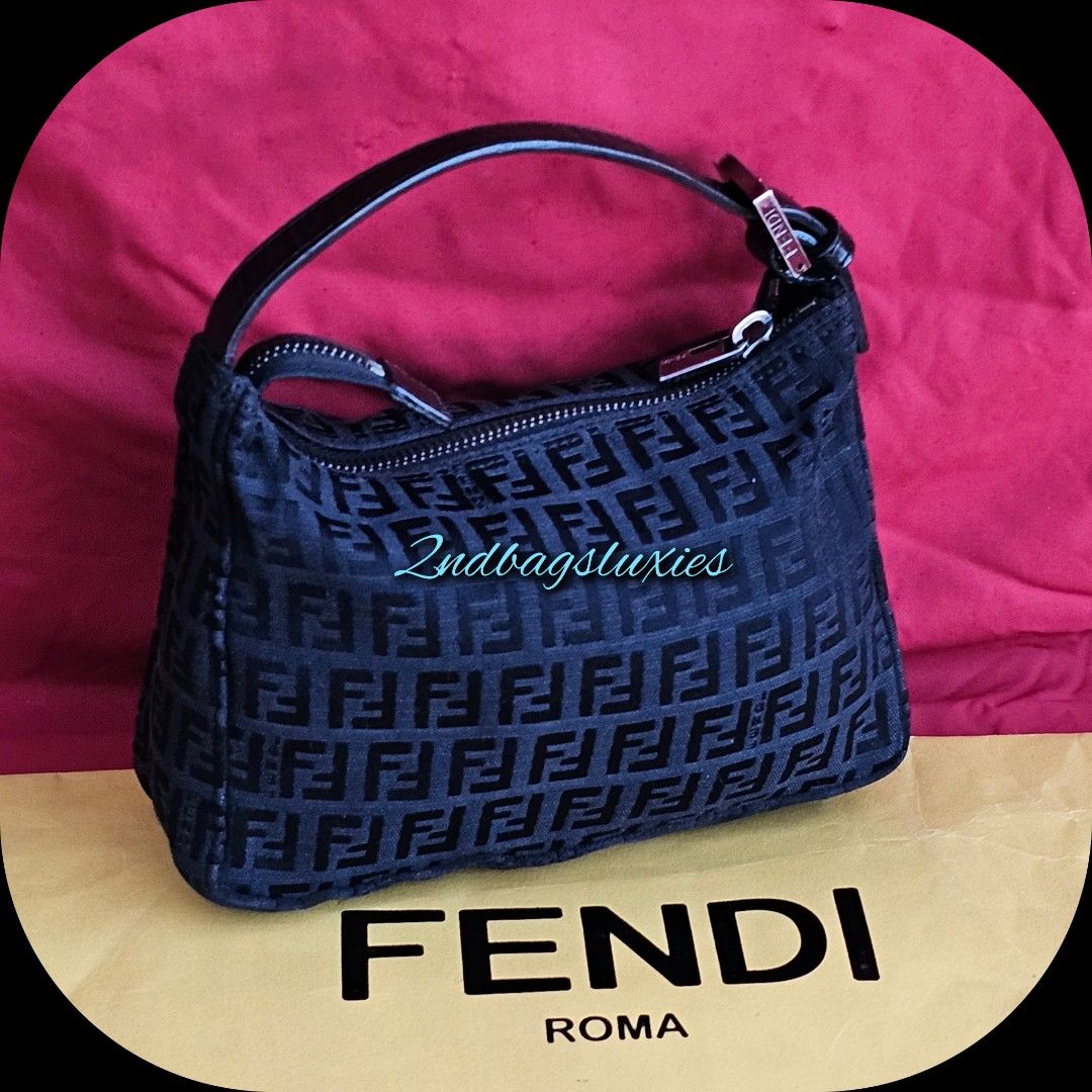 Fendi Zucca Pochette Canvas, Luxury, Bags & Wallets on Carousell