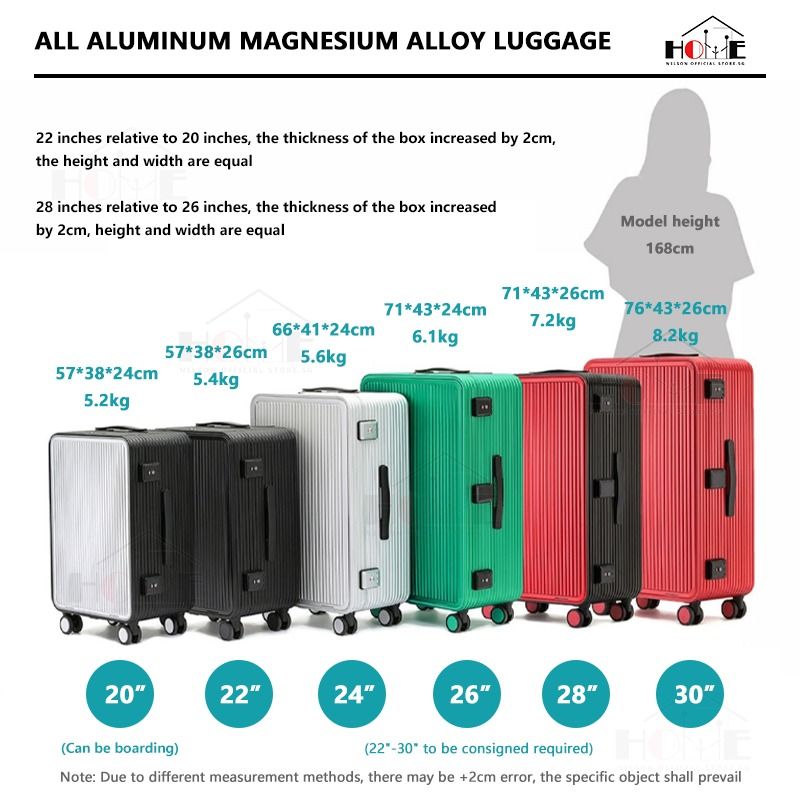 Full aluminium magnesium luggage top