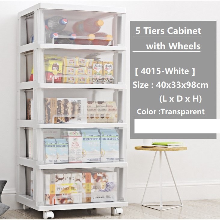 [FREE DELIVERY] Transparent Moving Storage Cabinet with Wheels ...