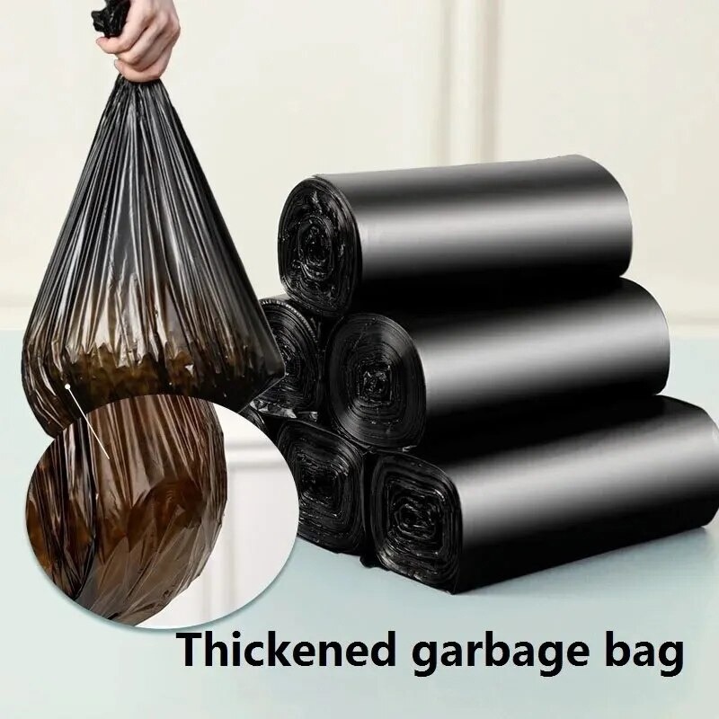 100pcs Small Trash Bags Black Trash Can Liners Disposable Plastic Garbage  Bag