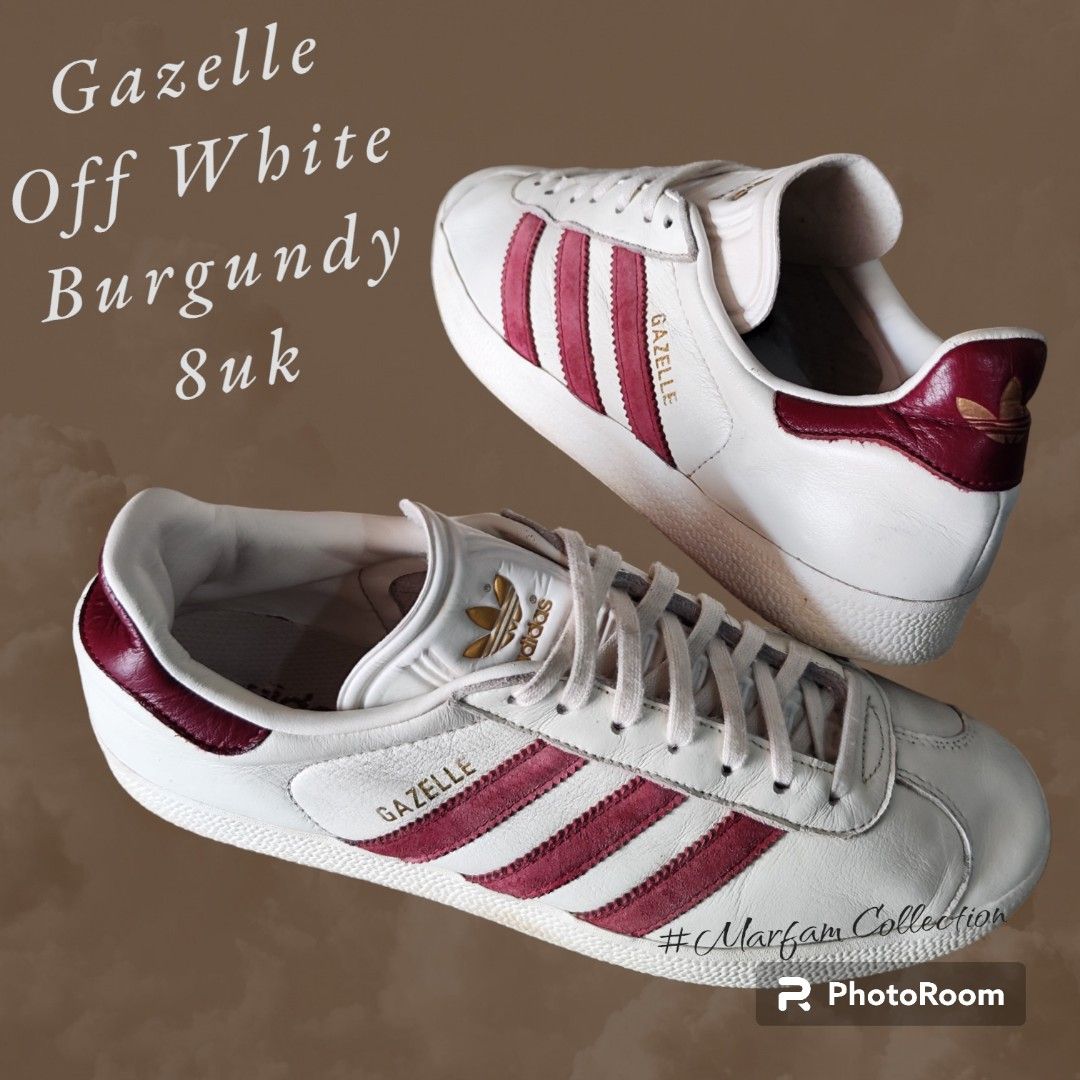 Adidas gazelle off white burgundy 2025