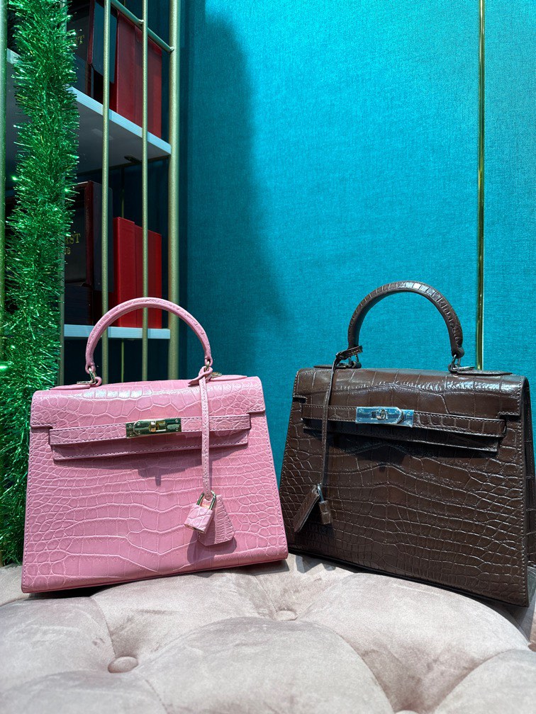 Genuine crocodile top leather bag