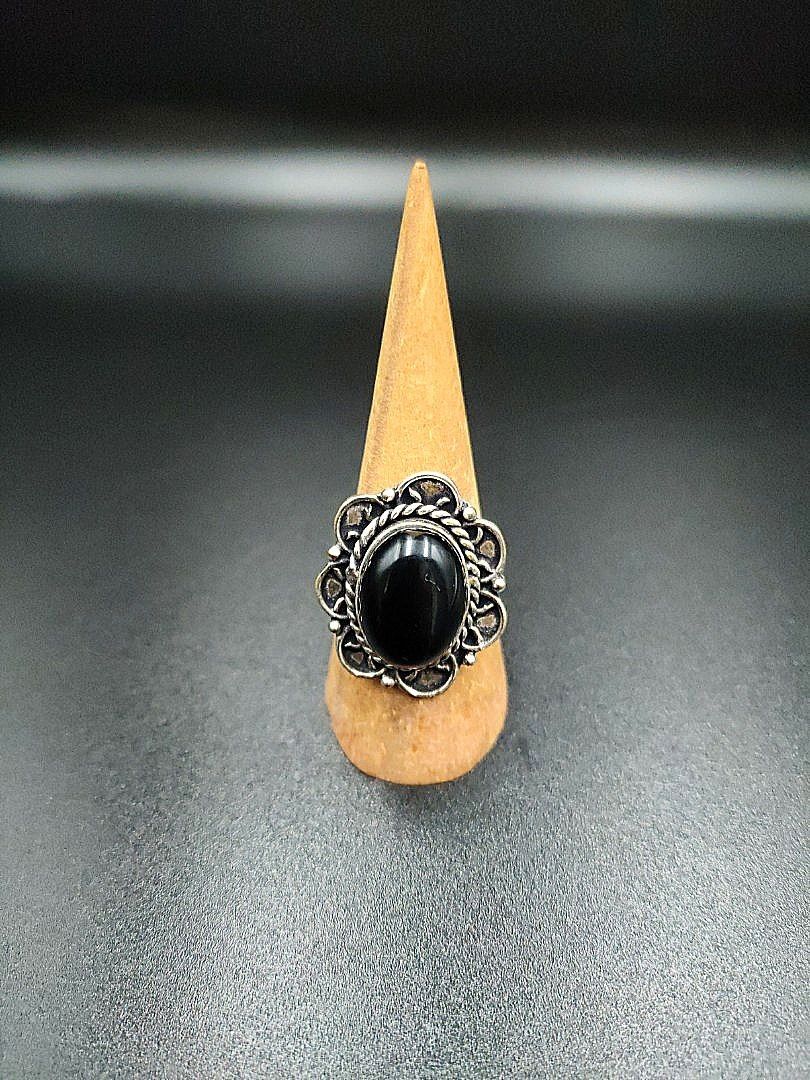 GENUINE SILVER WITH BLACK ONYX RINGS Women s Fashion Jewelry