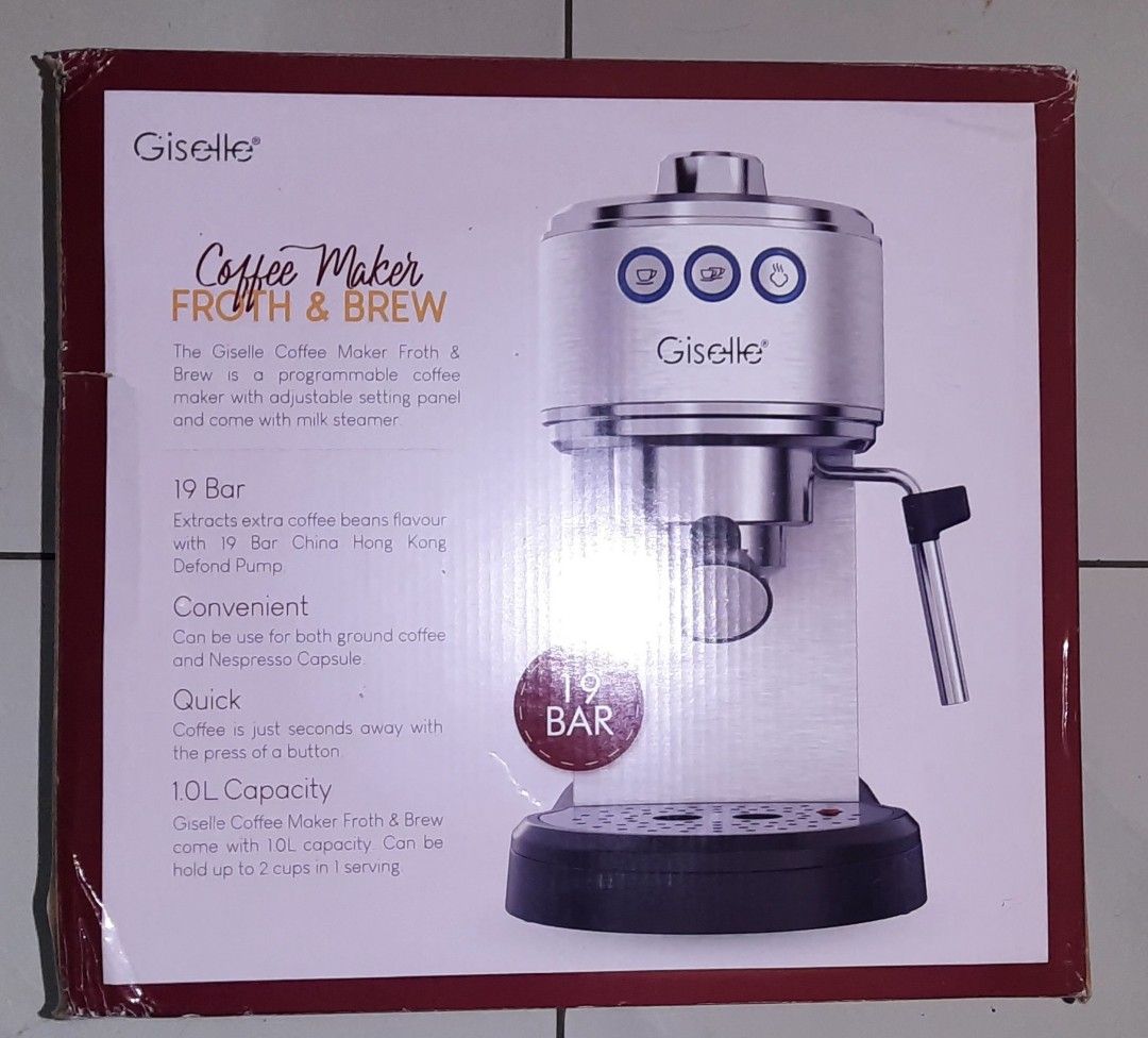 Giselle Automatic Espresso Coffee Maker Machine, TV & Home Appliances