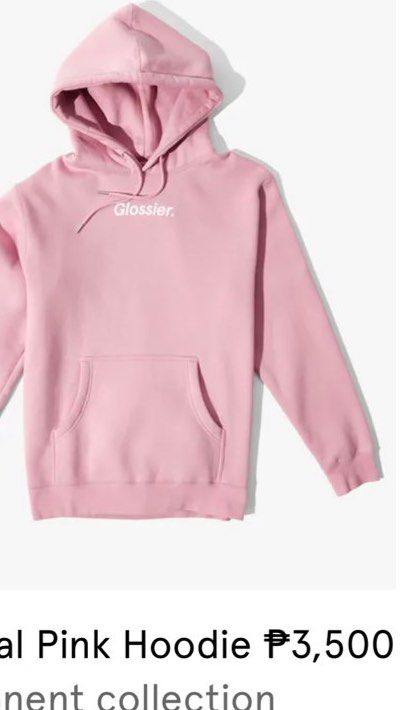 Glossier pink hoodie hot sale