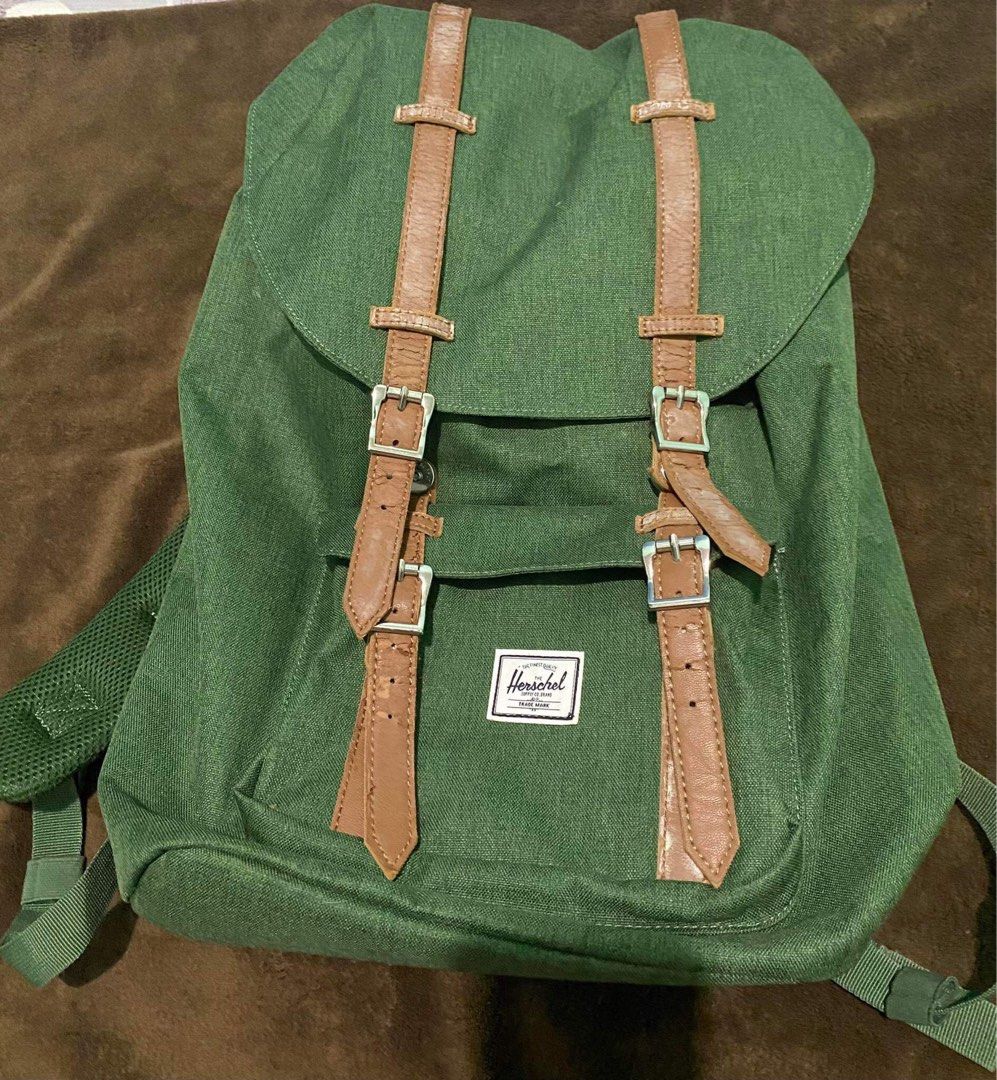 Herschel Little America Green Women s Fashion Bags Wallets Backpacks on Carousell