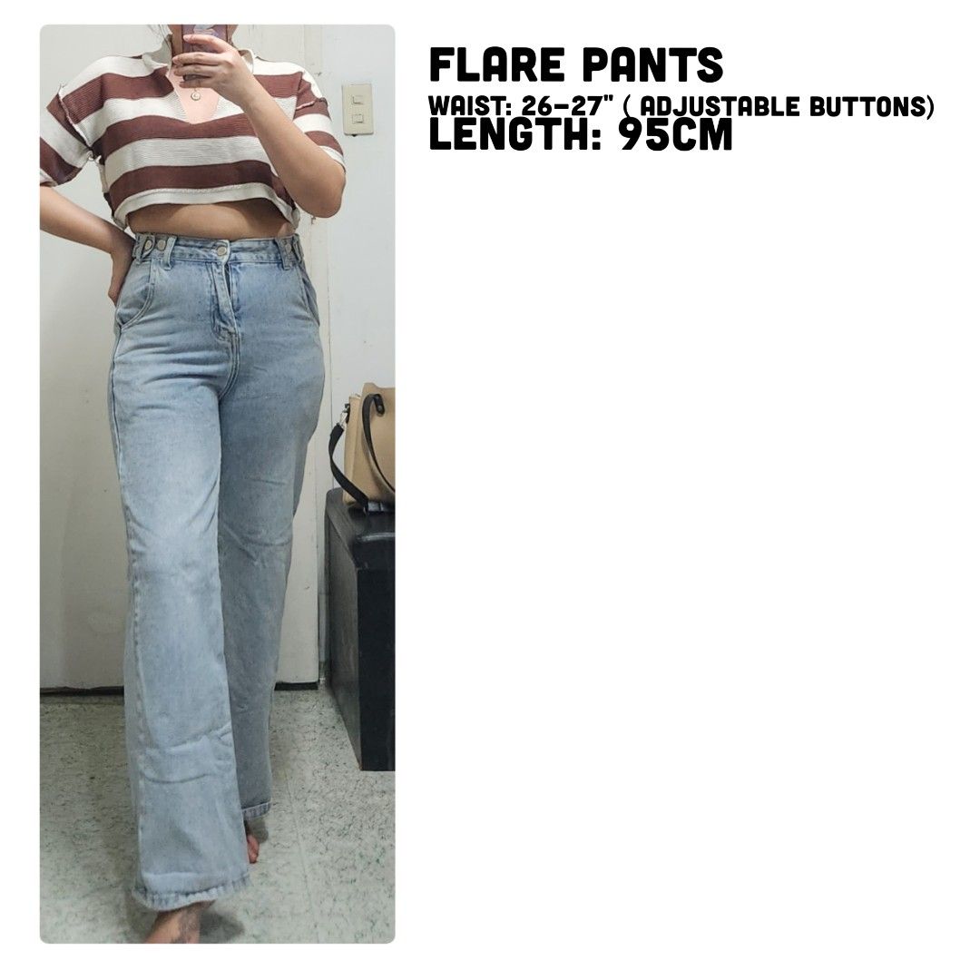 flare pants thick, Women's Fashion, Bottoms, Jeans on Carousell
