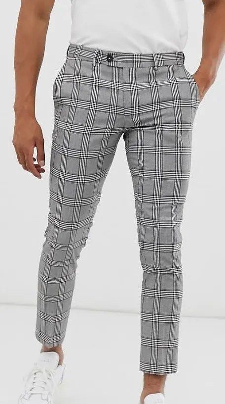 Checkered trousers mens best sale skinny