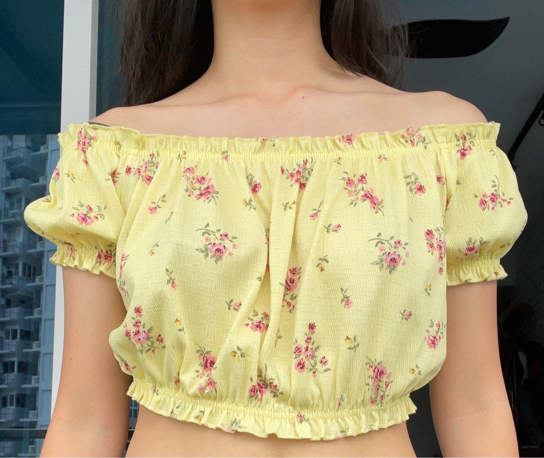 H&m floral store off shoulder top