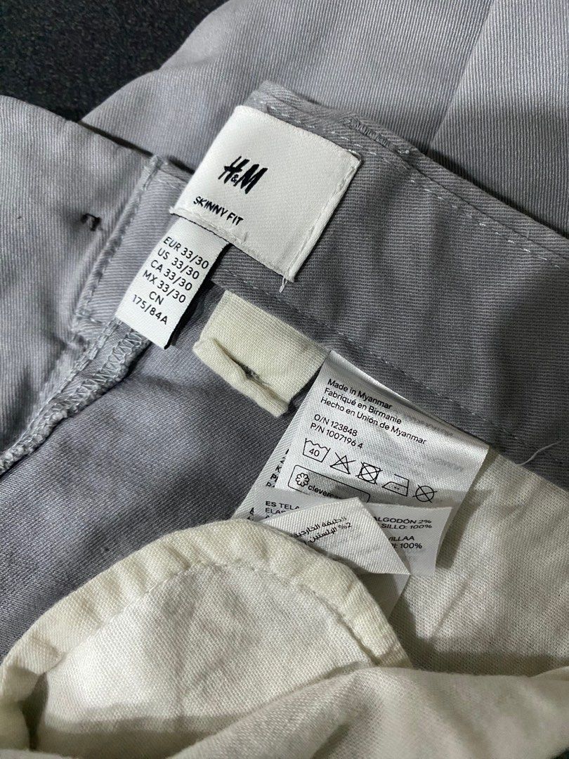 H M Skinny Fit Trousers Men s Fashion Bottoms Trousers on Carousell
