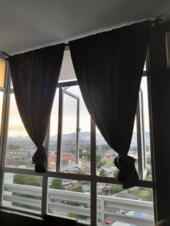 Ikea full black out curtains 2 pcs 8ft