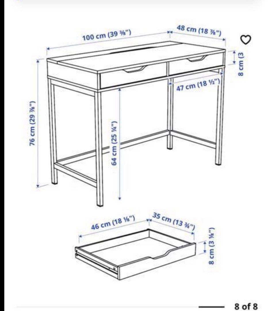 IKEA Study Table, Furniture & Home Living, Furniture, Tables & Sets on
