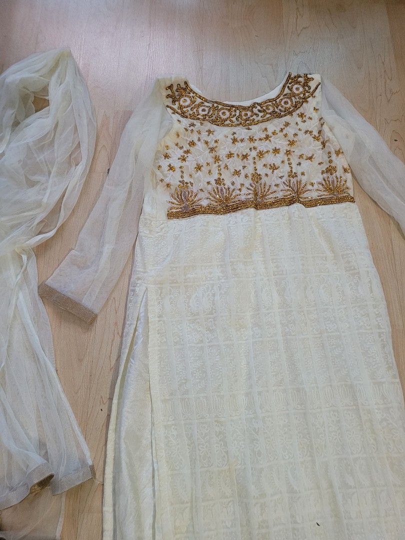 White long indian sales dress
