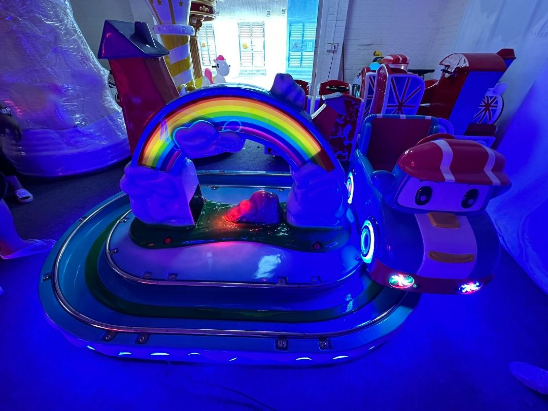 Indoor amusement park electric kids fiberglass train with track kiddie ...