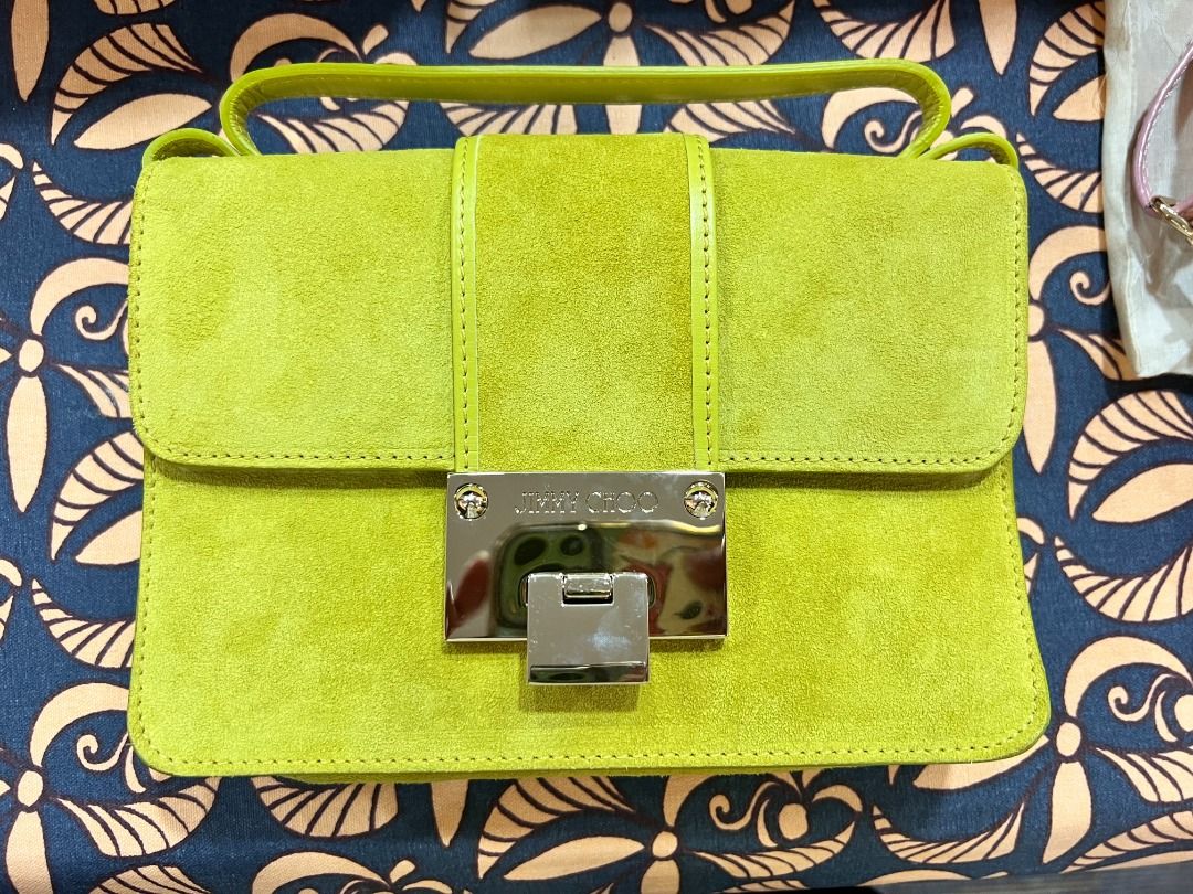 Jimmy Choo Mini Rebel Cross body Lime Green Handbag Authentic