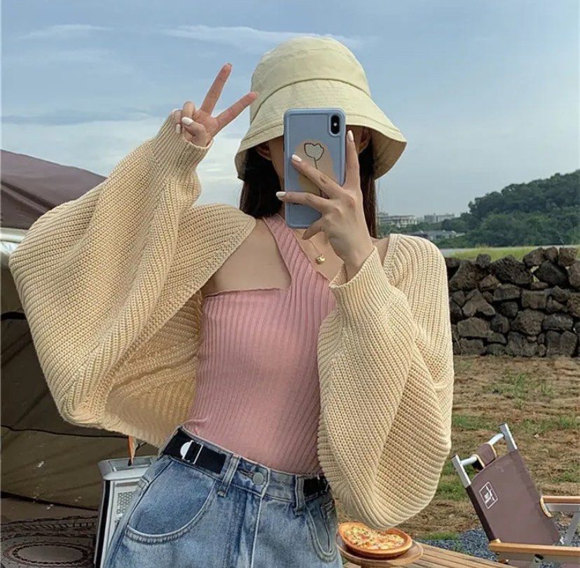 Apricot coloured cardigan top