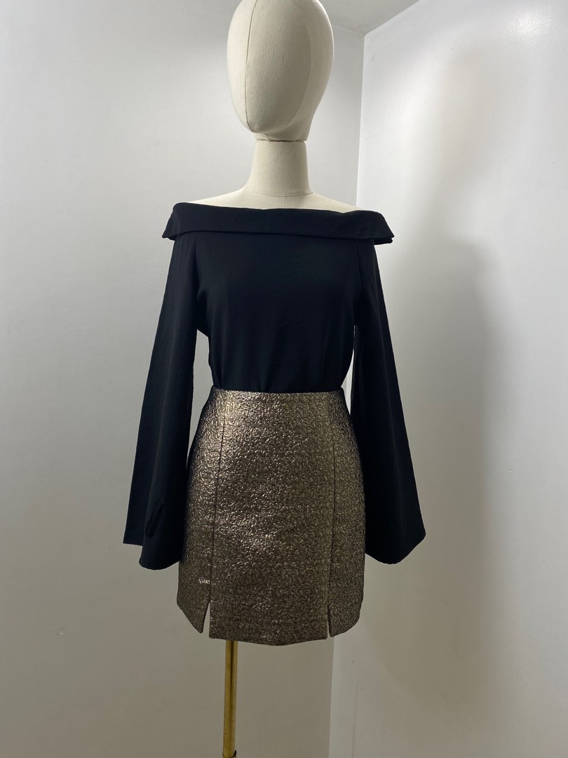 BLACK RIBBON BLOUSE