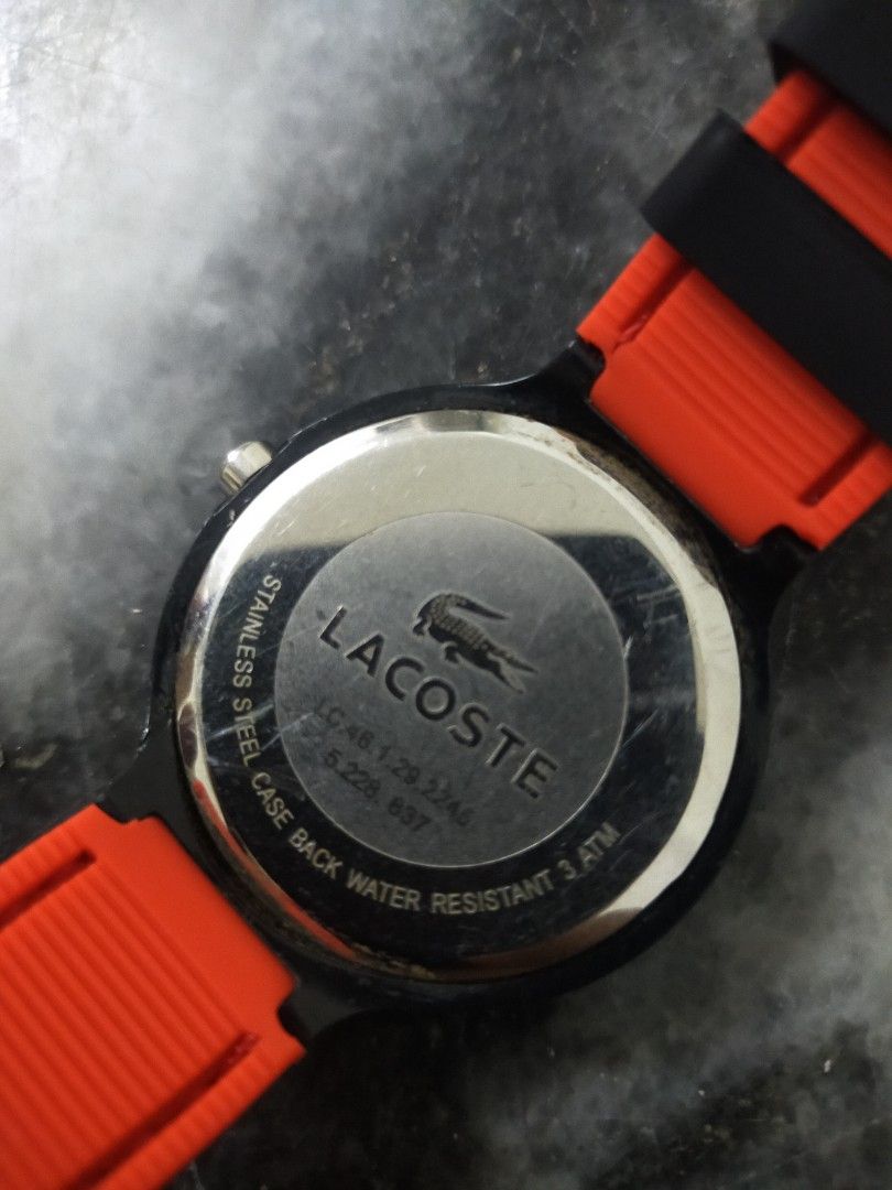 Lacoste stainless steel deals caseback water resistant 3atm