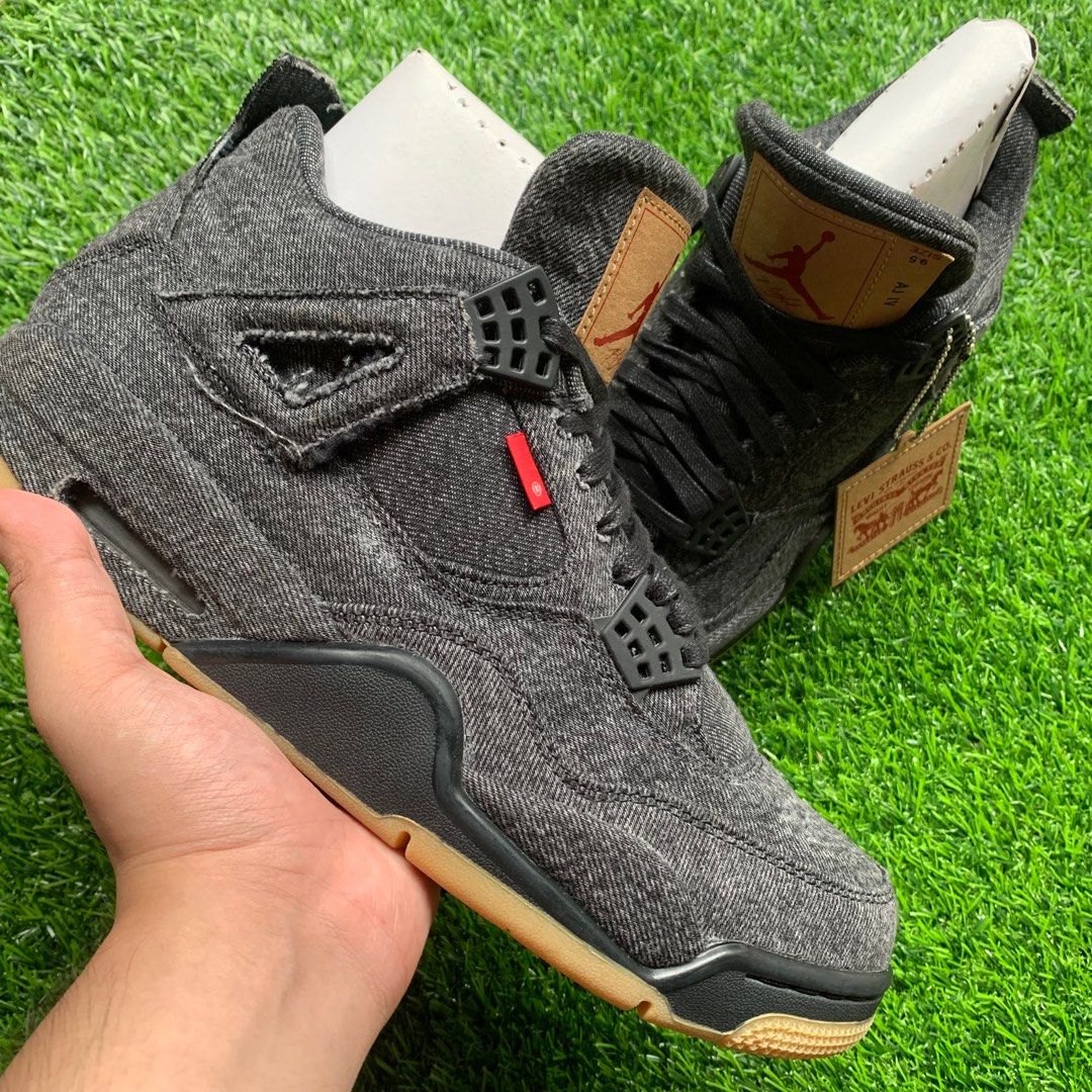 Levi s x Air Jordan 4 Black Denim Men s Fashion Footwear
