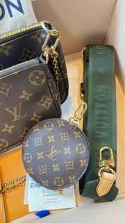 Sale ❗Multi Pochette In Damier Azur, Luxury, Bags & Wallets on Carousell