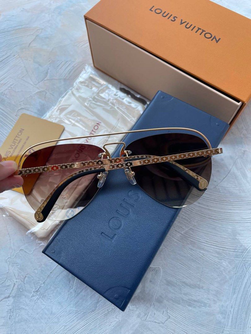 Louis Vuitton - Grease Sunglasses - Metal - Dark Gun Monogram - Women - Luxury