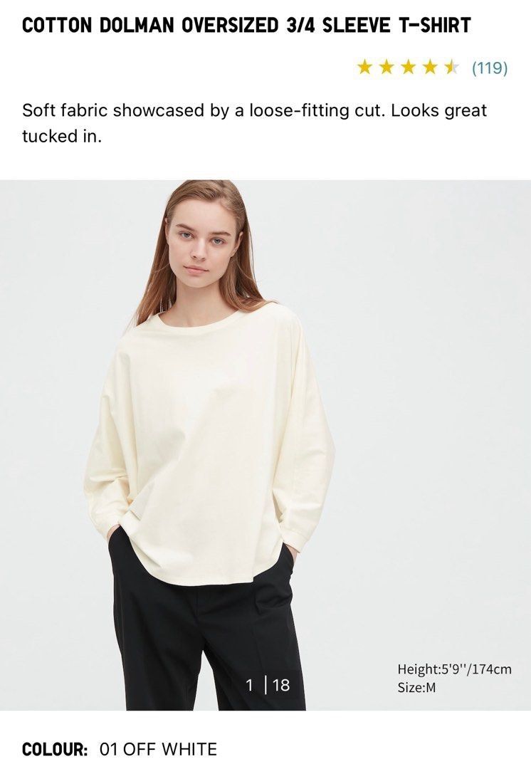 Oversized 3/4 sale sleeve t-shirt