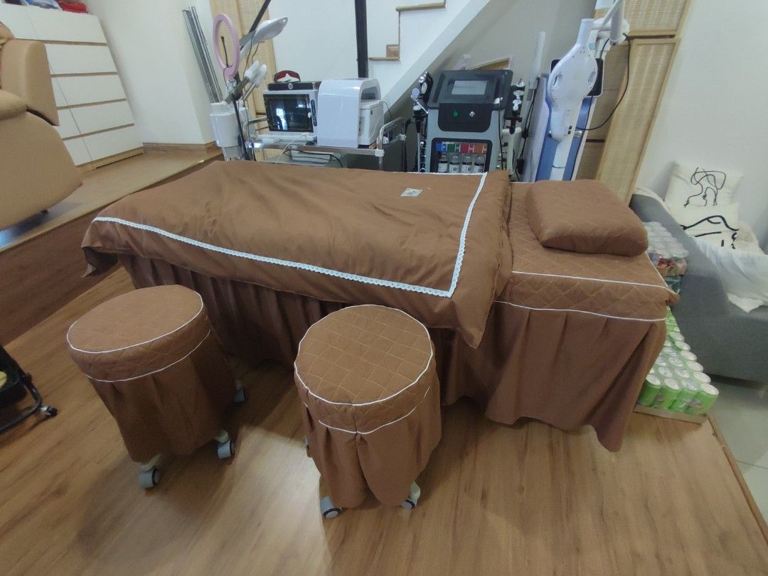 Massage bed with best sale stool