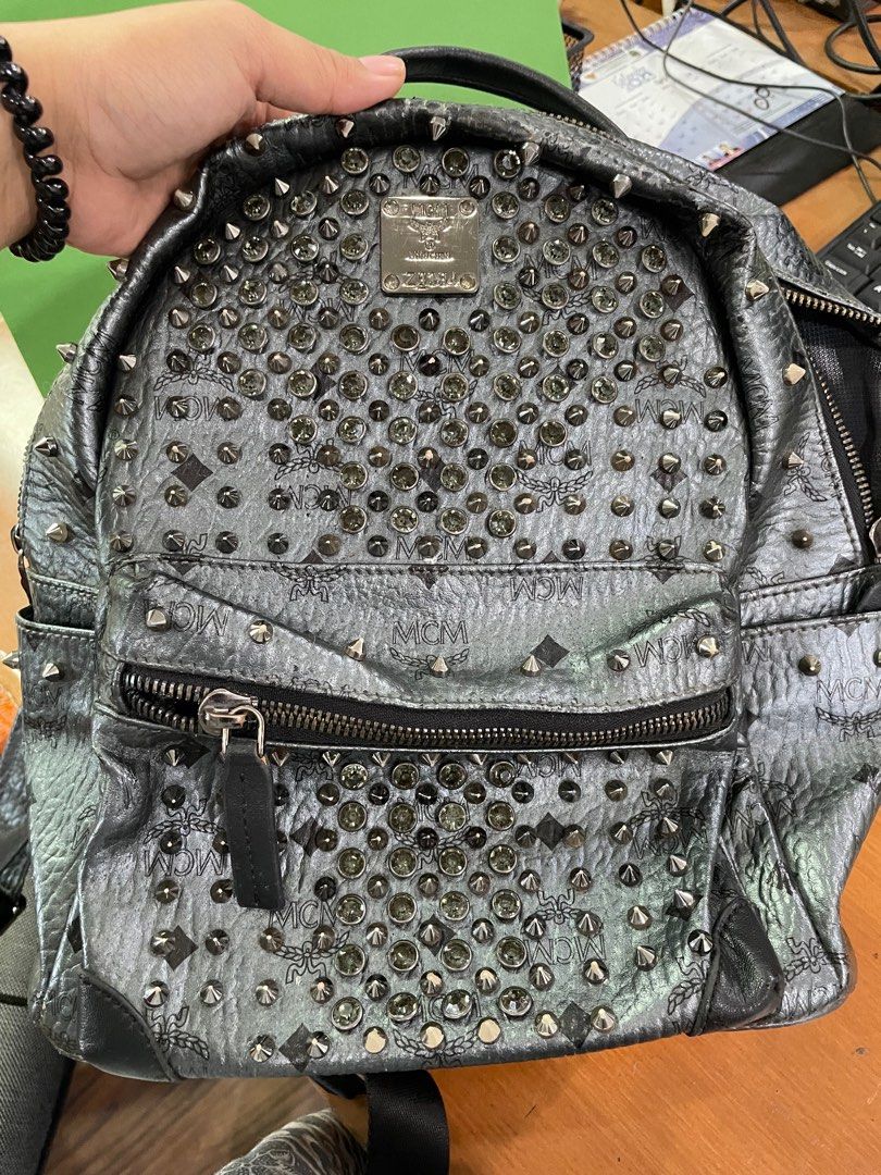 Leather Backpack Grey Mcm Purse MCM Backpack Luxury Grey, Barang - Main Image