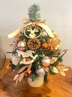 Mini gold christmas tree ornament decoration gift