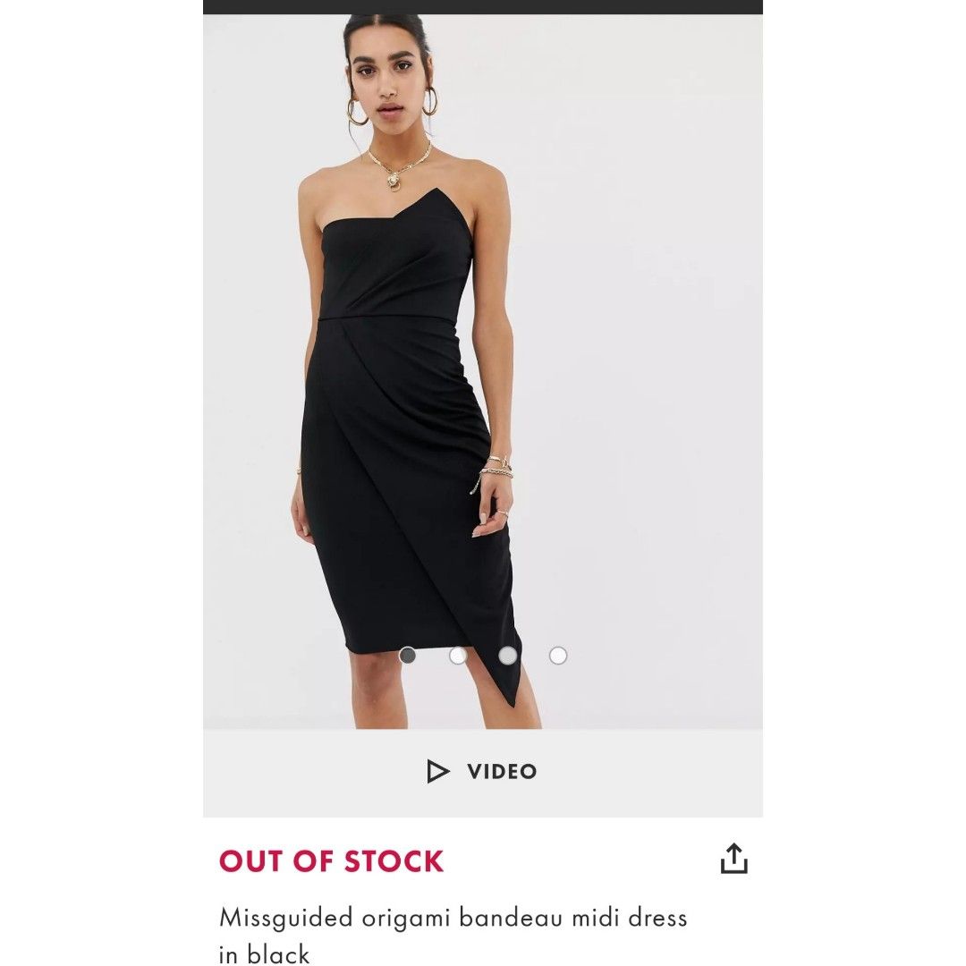 Missguided bandeau shop origami midi dress