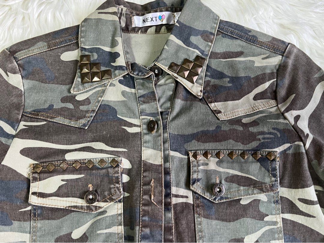 Next Jeans Camouflage Polo Jacket Women s Fashion Coats Jackets and Outerwear on Carousell
