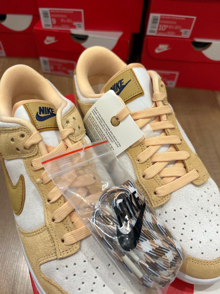 Nike Dunk Low Wmns Gold Suede Women s Fashion Footwear Sneakers