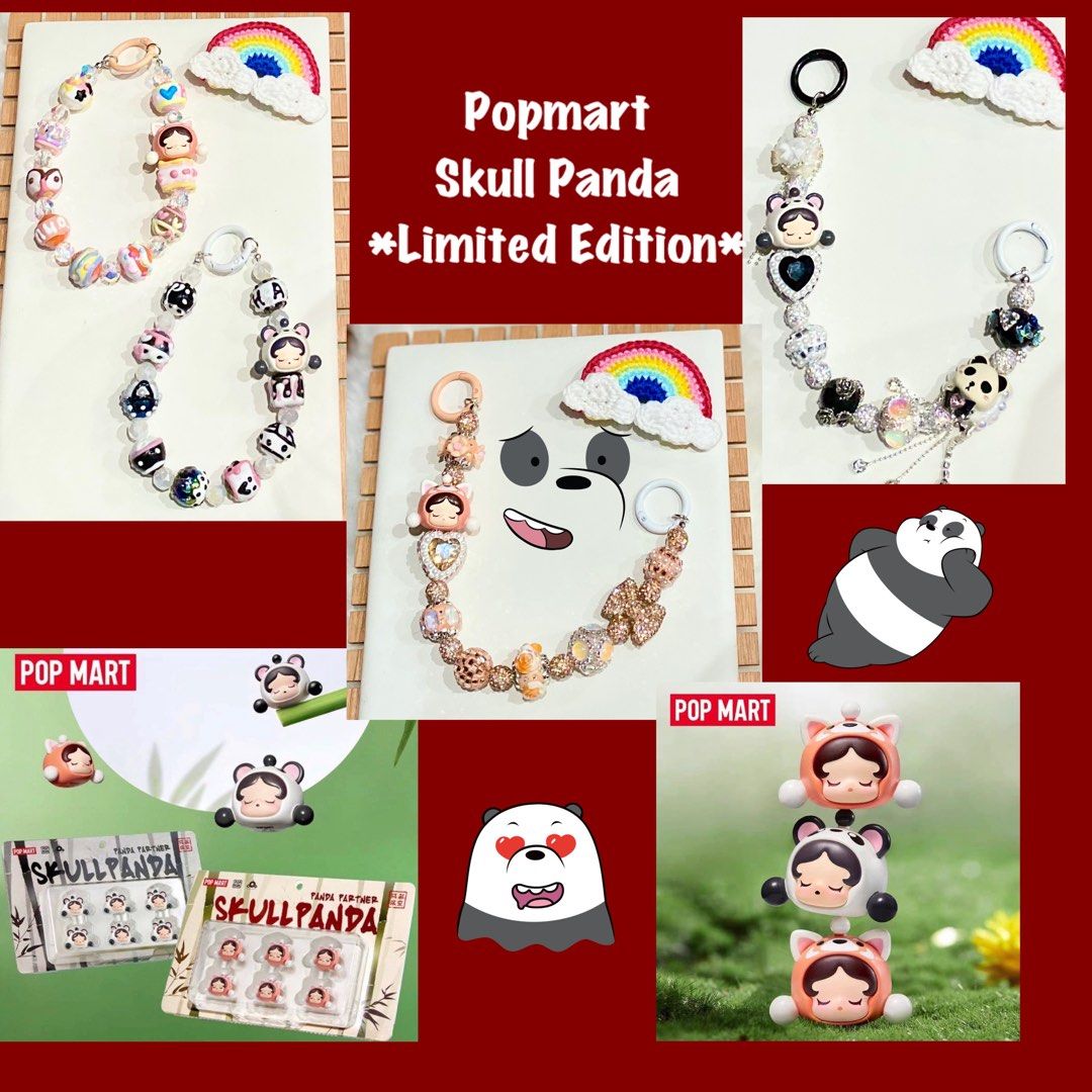 Only $12.90 Each! Popmart Skull Panda Popbean Limited Panda Edition  Handphone Chain, Mobile Phones & Gadgets, Mobile & Gadget Accessories,  Other Mobile & Gadget Accessories on Carousell