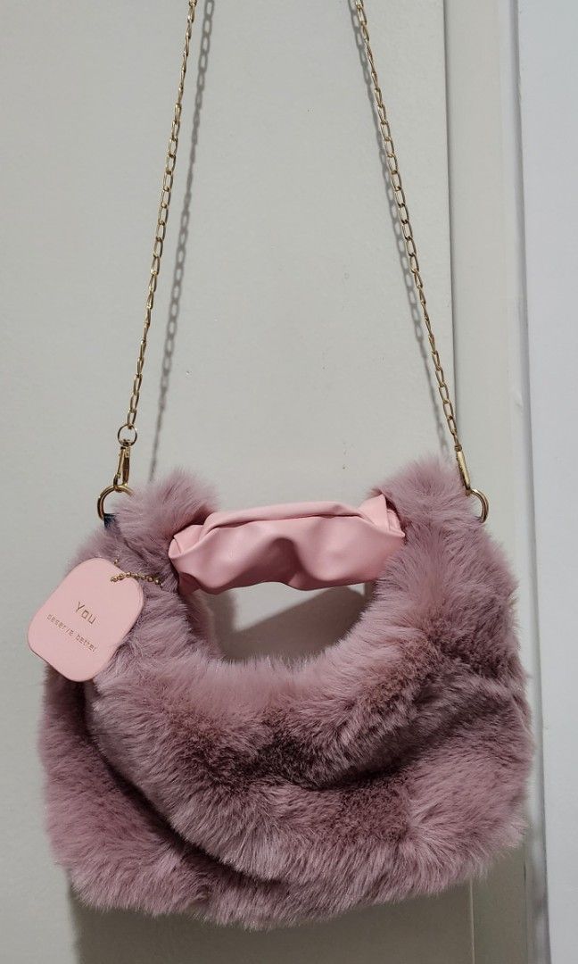 Fluffy chain bag sales
