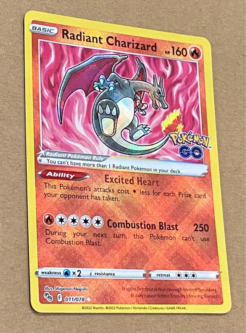  Radiant Charizard - 011/078 - Pokemon Go - Shiny Pokemon Card :  Toys & Games